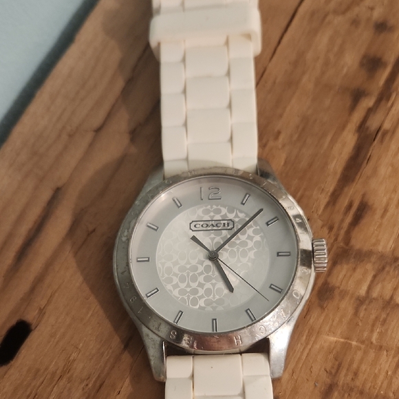 Coach Cream Analog Watch with Silver Accents - Picture 4 of 5